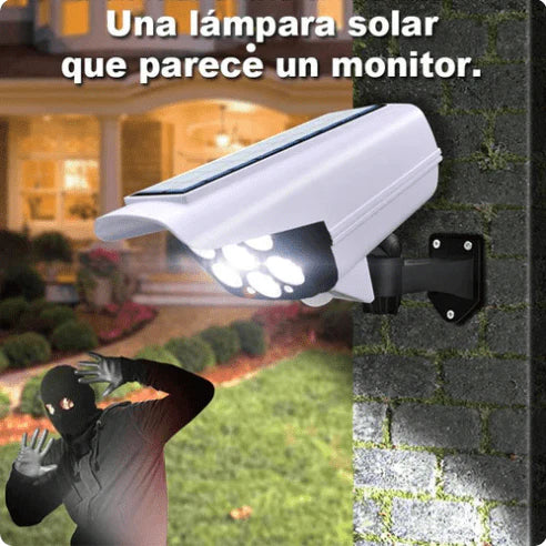 LÁMPARA SOLAR TIPO CÁMARA CON SENSOR DE MOVIMIENTO