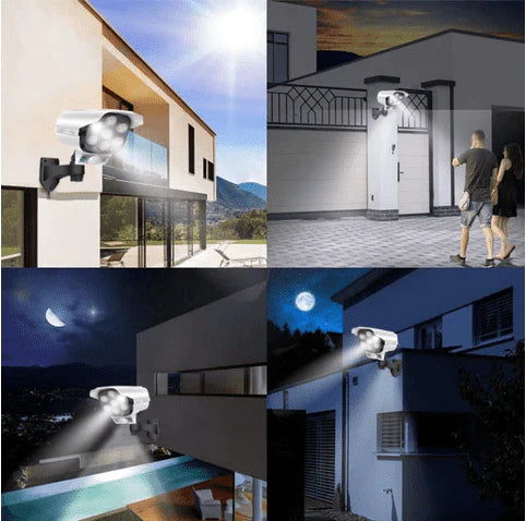 LÁMPARA SOLAR TIPO CÁMARA CON SENSOR DE MOVIMIENTO